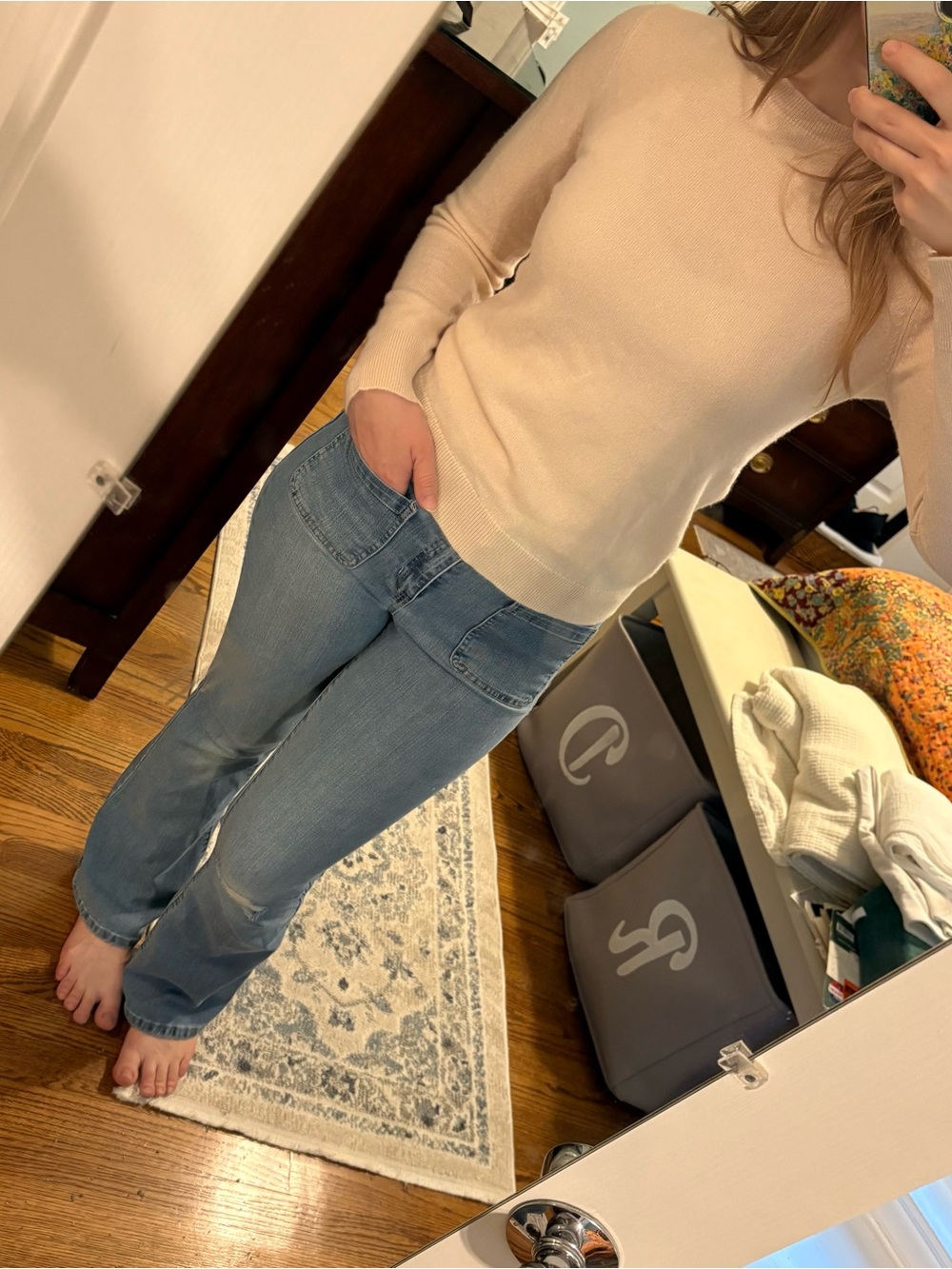 100% cashmere ANTONIO MELANI pale pink Long sleeve sweater